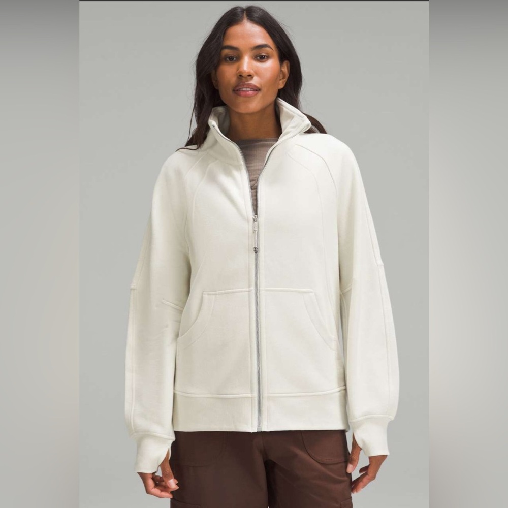 SOLD Lululemon Scuba Oversized Funnel-Neck Full Zip Bone M/L